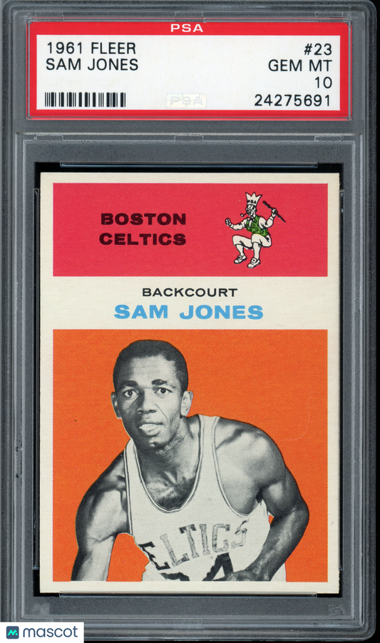 1961 Fleer Basketball Sam Jones #23 PSA 10
