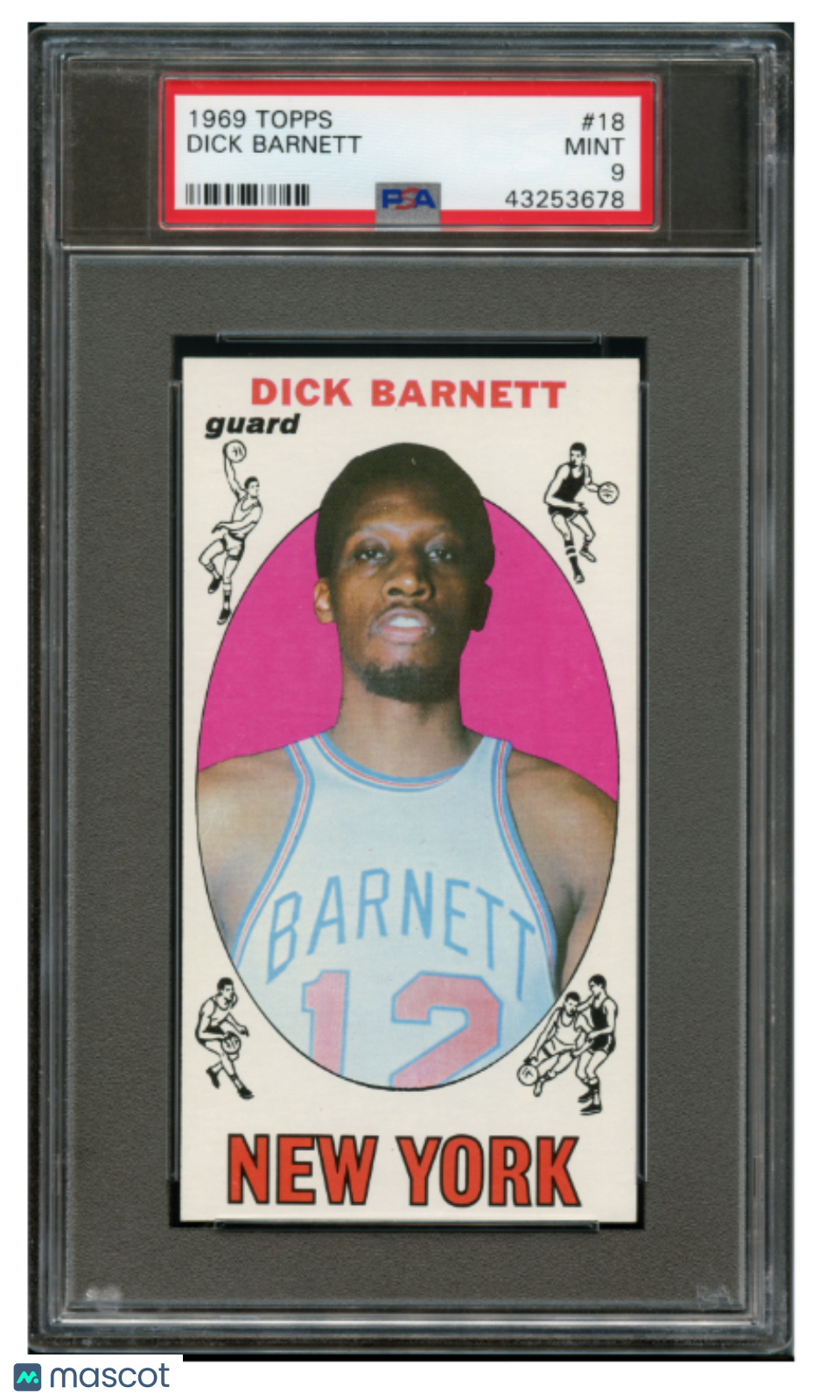 1969 Topps Basketball Dick Barnett #18 PSA 9