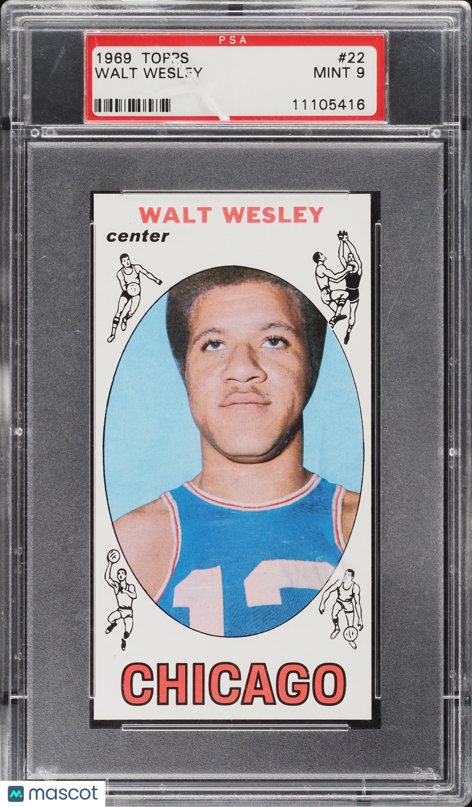 1969 Topps Basketball Walt Wesley #22 PSA 9
