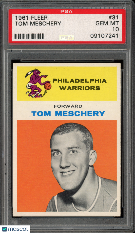 1961 Fleer Basketball Tom Meschery #31 PSA 10