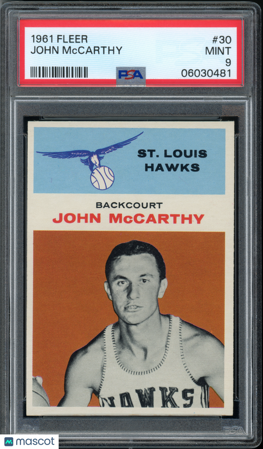 1961 Fleer Basketball John McCarthy #30 PSA 9