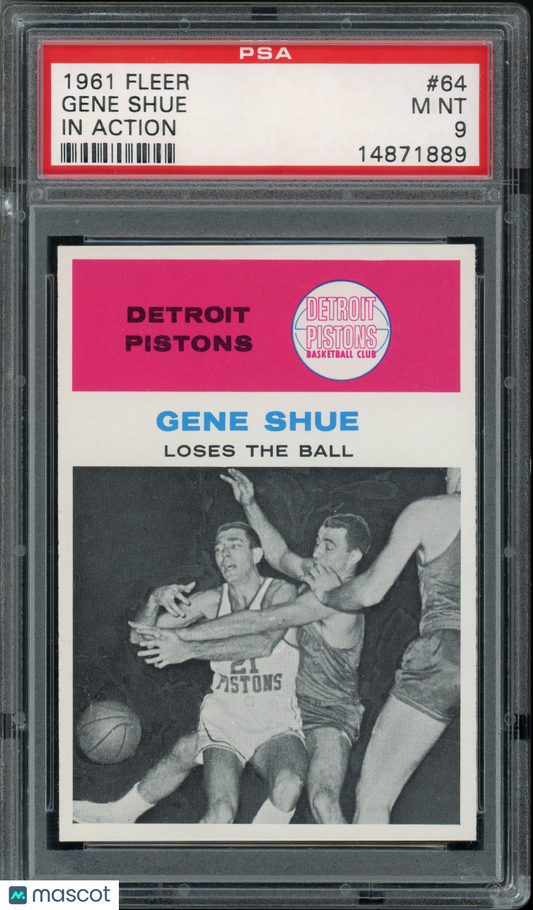 1961 Fleer Basketball Gene Shue (In Action) #64 PSA 9