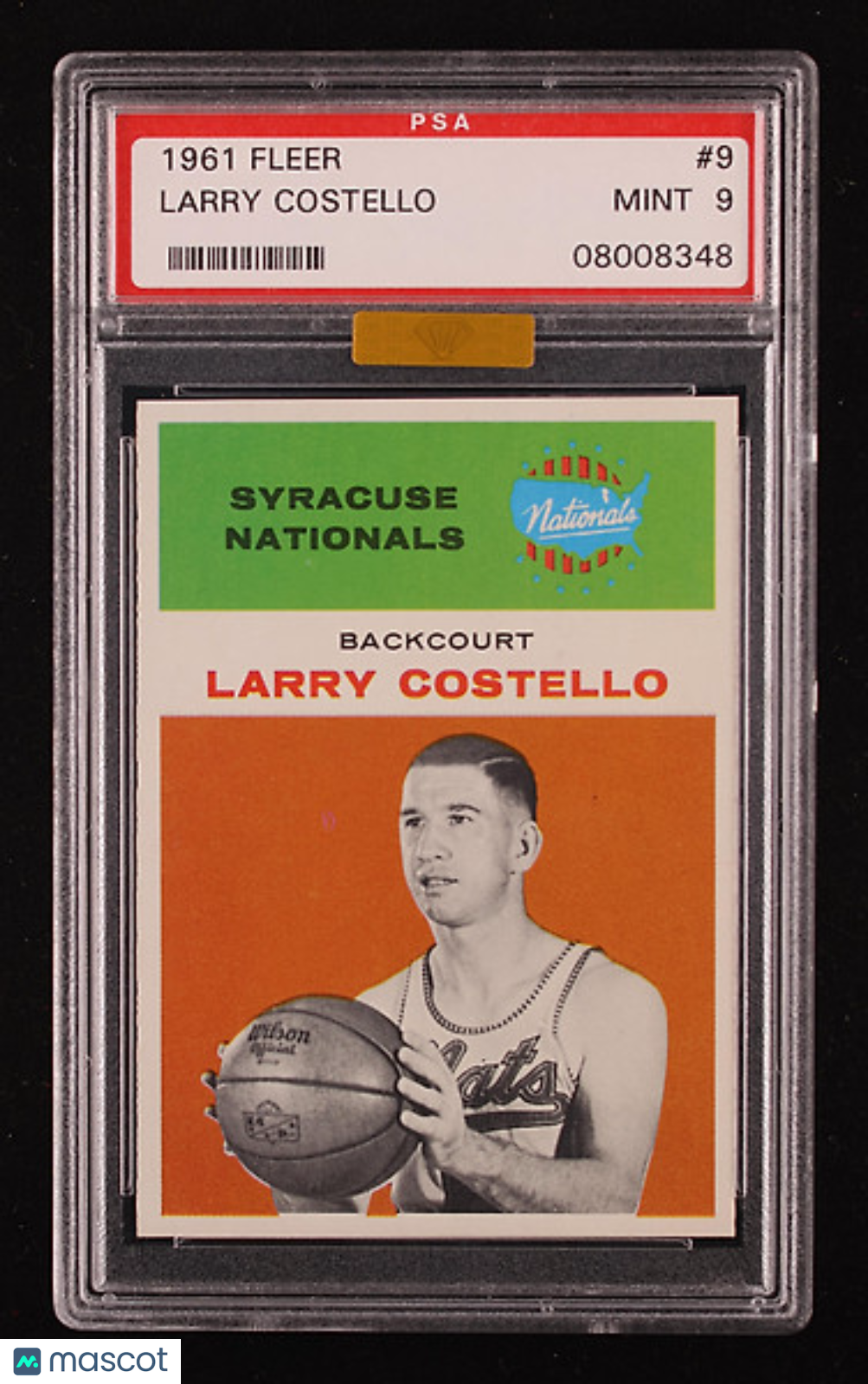 1961 Fleer Basketball Larry Costello #9 MBA Gold PSA 9