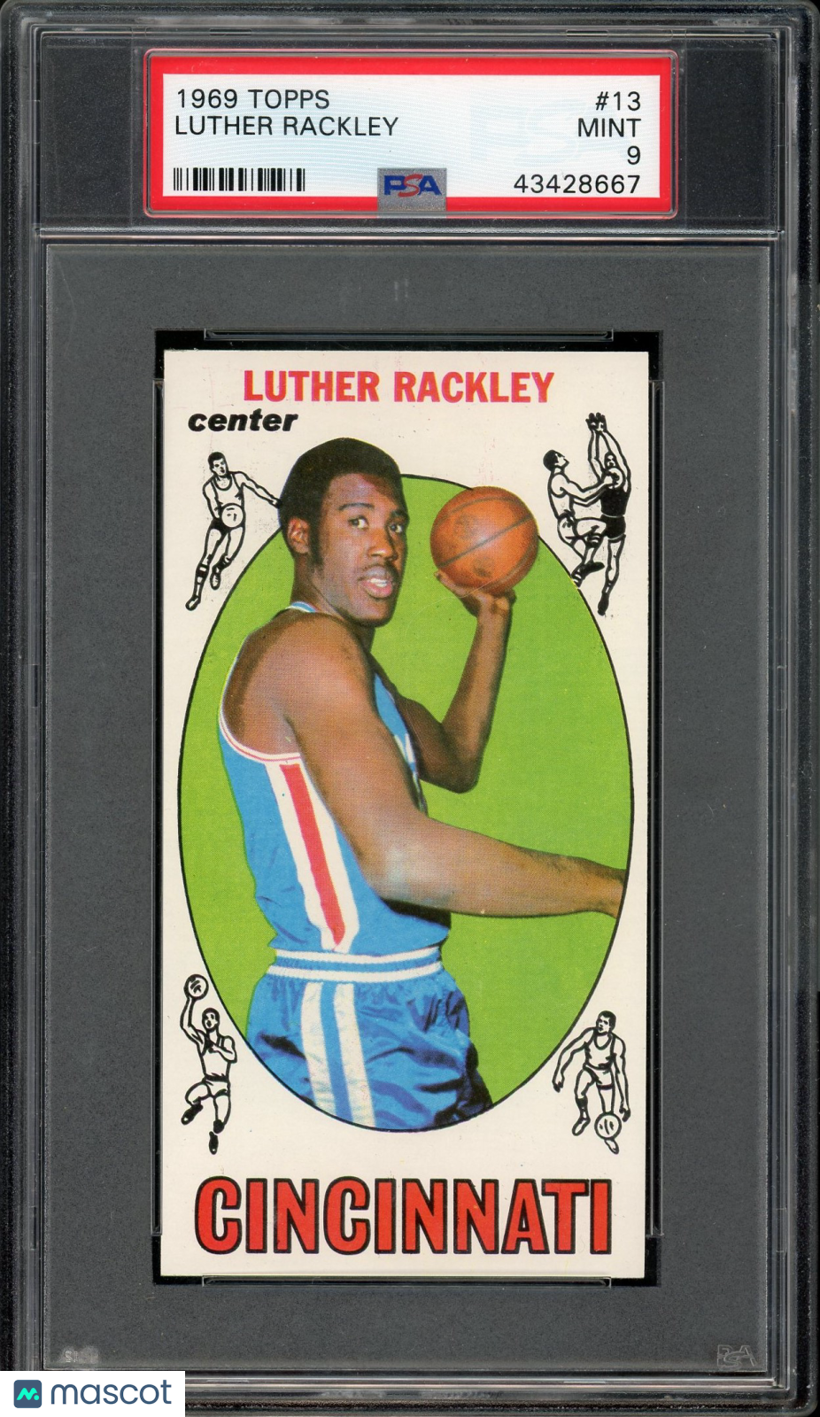 1969 Topps  Luther Rackley #13  PSA 9