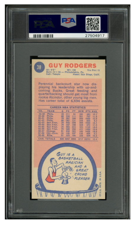 1969 Topps Basketball Guy Rodgers #38 PSA 9